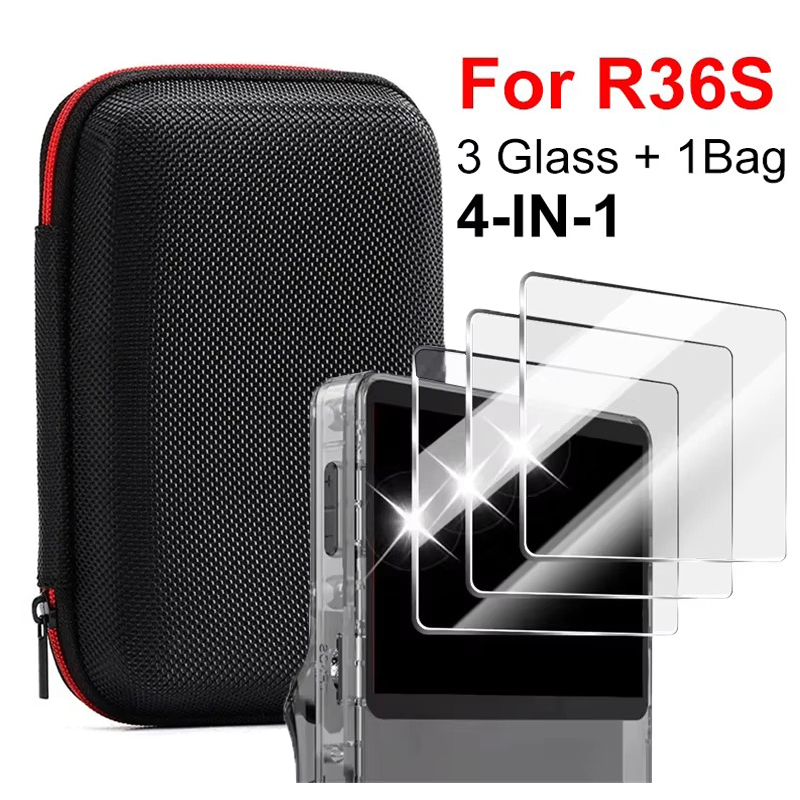Gaming Console R36S - Estojo de armazenamento 4 em 1
