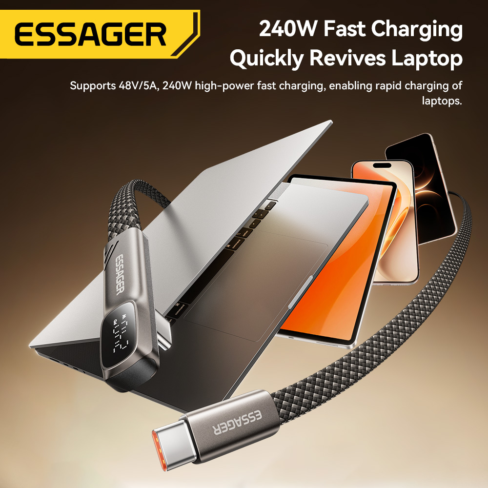 Cabo USB Tipo C Essager Elbow  - Gaming Console Ipad avaliação e preço